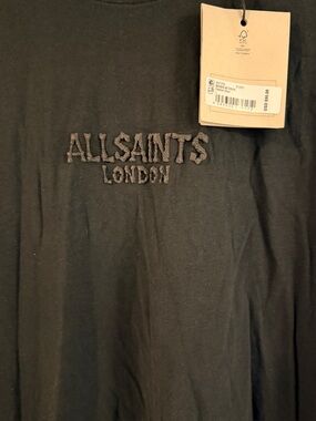 AllSaints Black Bones Short Sleeve Crew T-Shirt Large